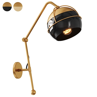 Sleek Black Widow II Sconce 3D model image 1 