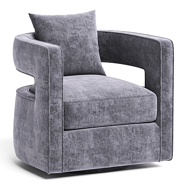 Wide Velvet Swivel Barrel Chair