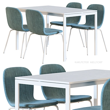 Sleek IKEA Table & Chair 3D model image 1 