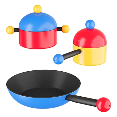 Bubble Cookware Set | Colorful Italian Pans 3D model image 1 