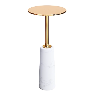 Modern Round Drink Table in White 3D model image 1 