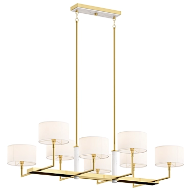 Sleek Linear Chandelier Design 3D model image 1 