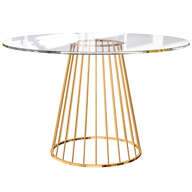 Transparent Gold Liverpool Table 3D model image 1 