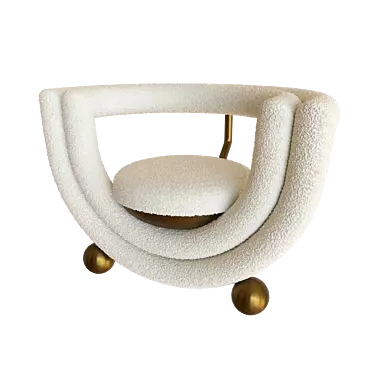 Bongo 44.7712 Beige Bronze Chair 3D model image 1 