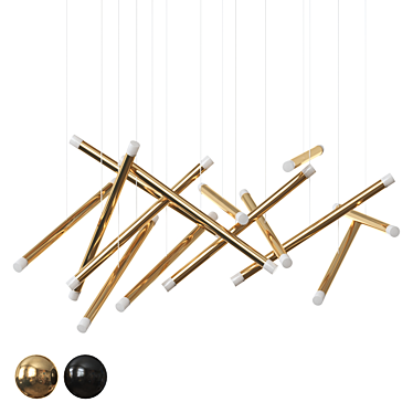 Modern LED Chandelier, 47cm 3D model image 1 