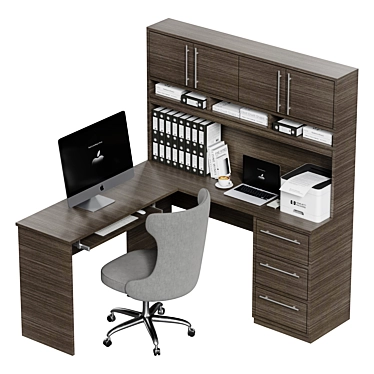 Modern Office Furniture Set 3D model image 1 