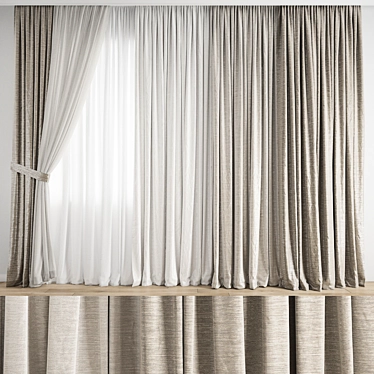 Polygonal Curtain Model Set 3D model image 1 