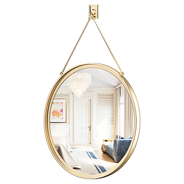 Round Wall Mounted Bathroom Mirror 3D model image 1 