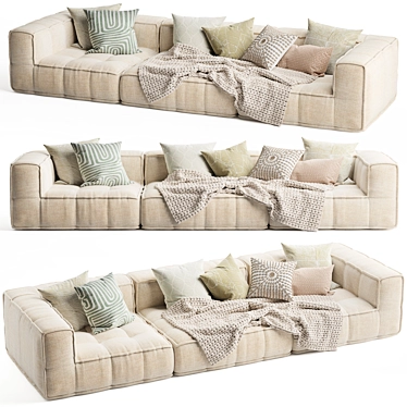 Natural Uniqwa Denver Sofa 3D model image 1 