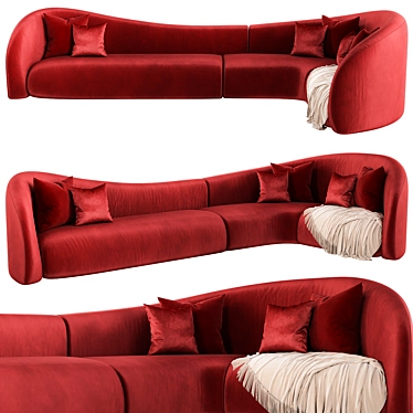 Sleek Moon Sofa Elegant Design 3D model image 1 