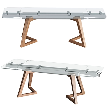 Modern Foldable Glass Table 3D model image 1 