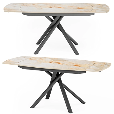 Salerno Folding Table with Ceramic Tabletop 3D model image 1 