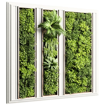 Concrete Frame Vertical Wall Garden 3D model image 1 