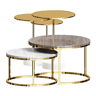 Modern Nesting Coffee Table Set 3D model image 1 