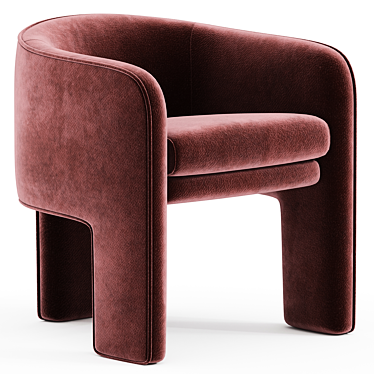 Elegant Velvet Armchair by Milo Baughman 3D model image 1 