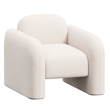 Elegant Niles Chair in Cream Boucle 3D model image 1 