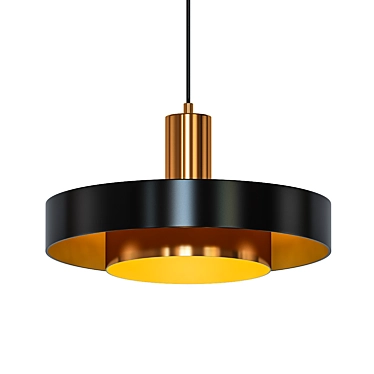 Retro Danish Copper Pendant Light 3D model image 1 