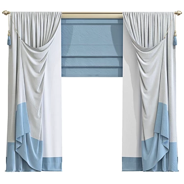 Meshed Curtain Design 3D model image 1 