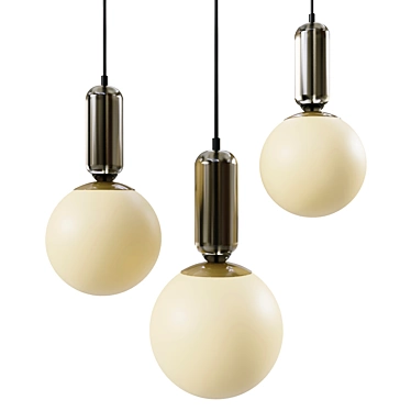 Modern Black Pendant Light 3D model image 1 