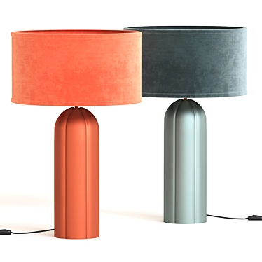 Retro Velvet Table Lamp 3D model image 1 