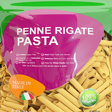 Vibrant Penne Pasta Packets Kit 3D model image 1 