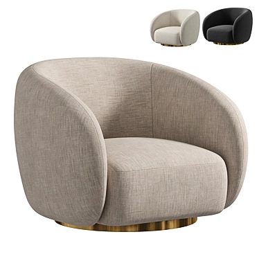 EICHHOLTZ Brice Cream Swivel Armchair 3D model image 1 