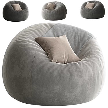 Mid-Century Bean Bag Sofa 3D model image 1 