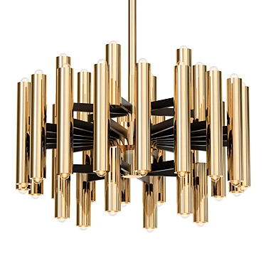 Brass Mid-Century Sciolari Chandeliers 3D model image 1 