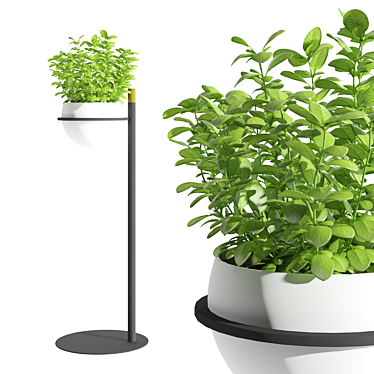 Modern Metal Plant Pot 3D 3D model image 1 