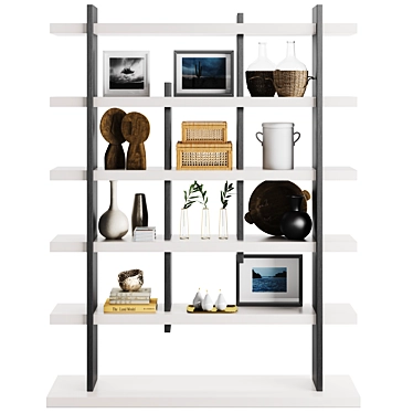 Modern Silhouette Etagere Bookshelf Stand 3D model image 1 