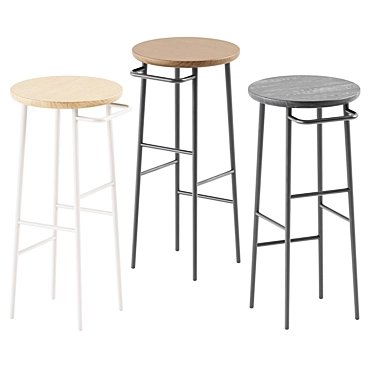 Sleek Hang Tall Bar Stool 3D model image 1 