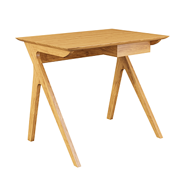 Compact Oak Desk for Stylish Workspace 3D model image 1 