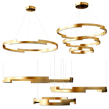 Elegant FILIPPA Chandelier Collection 3D model image 1 