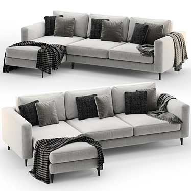 Luxury Modern Corner Sofa Set 3D model image 1 