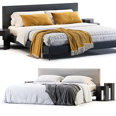  Premium Meridiani Stone Bed 3D model image 1 