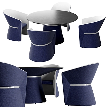 Sculptural Luxury Italian Dining Set 3D model image 1 