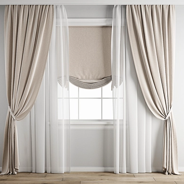 Polygonal Curtain Model Set 3D model image 1 