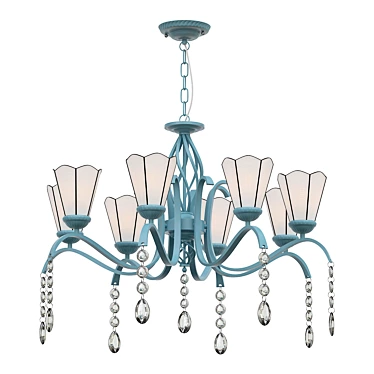 Crystal Tiffany Cone Chandelier Lights 3D model image 1 