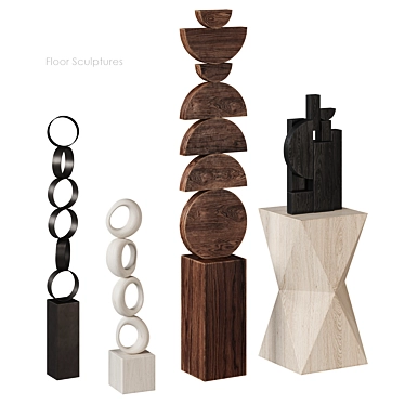 Modern Floor Sculptures Collection 3D model image 1 