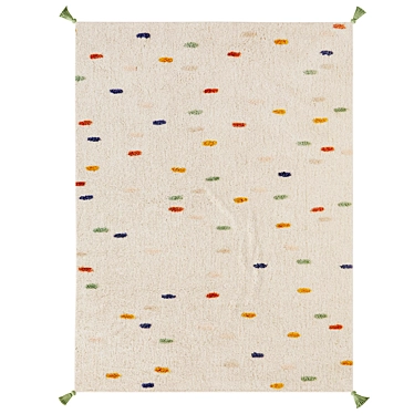 Colorful Polka Dot Cotton Rug 3D model image 1 