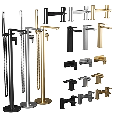 Modern Toreno Bath Set Display 3D model image 1 