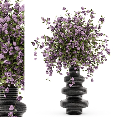 Concrete Pot Plant Bouquet Set 3D model image 1 