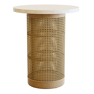 Vernet Travertine End Table Model 3D model image 1 