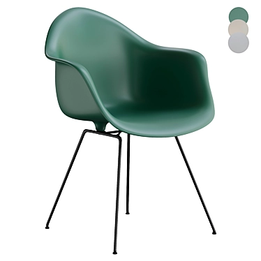 Vitra Dax Fiberglass Armchair 3D model image 1 