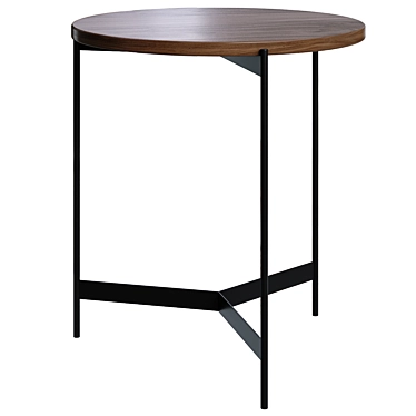 Modern Nut Wood High Table 3D model image 1 