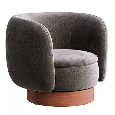 Modern Swivel Chair in Grey 3D model image 1 