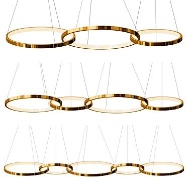 Sleek LED Chandeliers Set 3D model image 1 