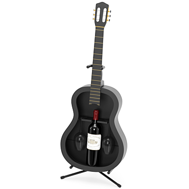 "Melodic Guitar Wine Holder 3D model image 1 