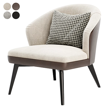 Elegant Velvet Accent Chair 3D model image 1 