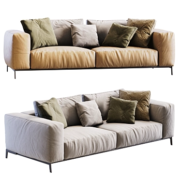 Modern Flexform Ettore Sofa 3D model image 1 